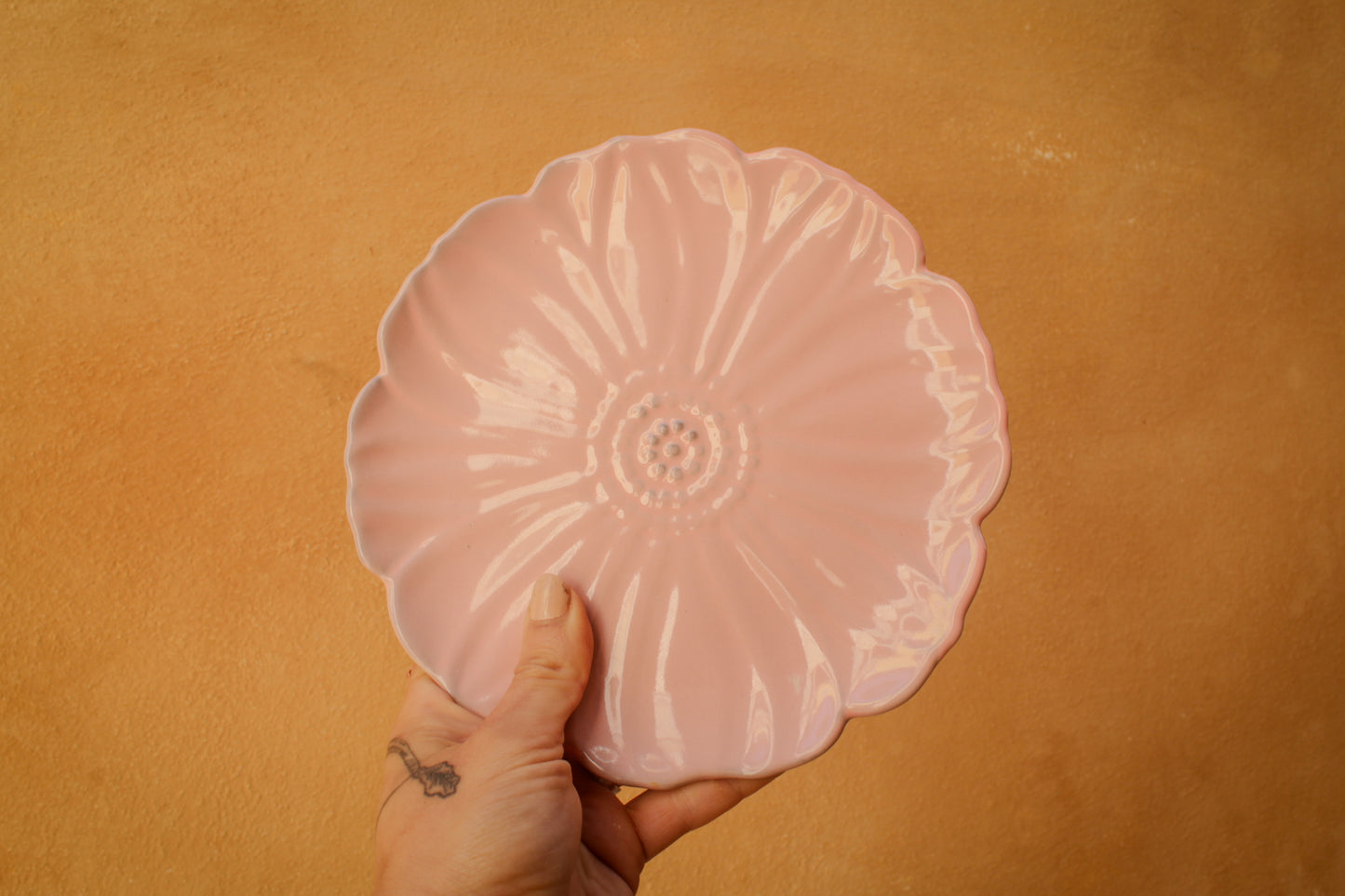 Original Handmade Ceramic Flower Dessert Plate, 5 Colors