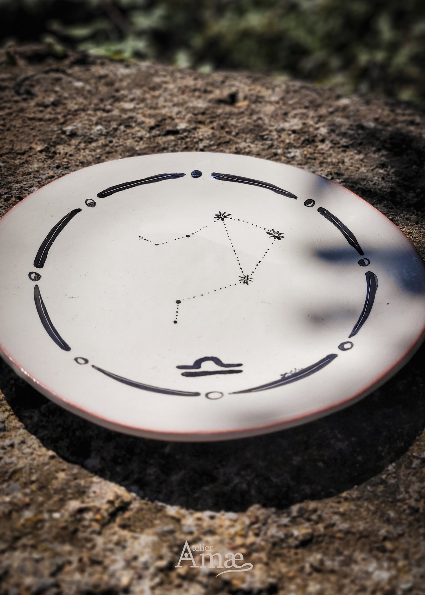 Plato Pequeño Constelación LIBRA - Cerámica Artesanal Elegante