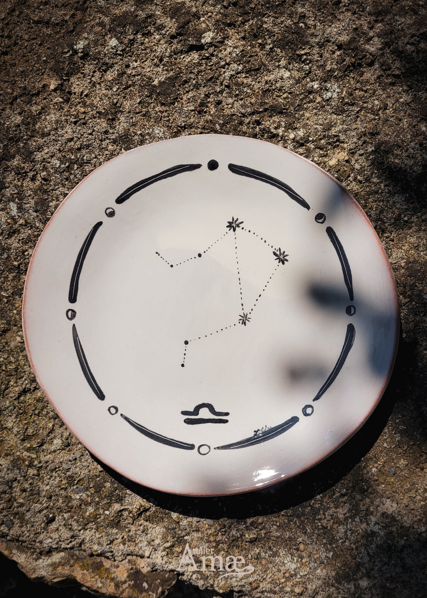 Plato Pequeño Constelación LIBRA - Cerámica Artesanal Elegante