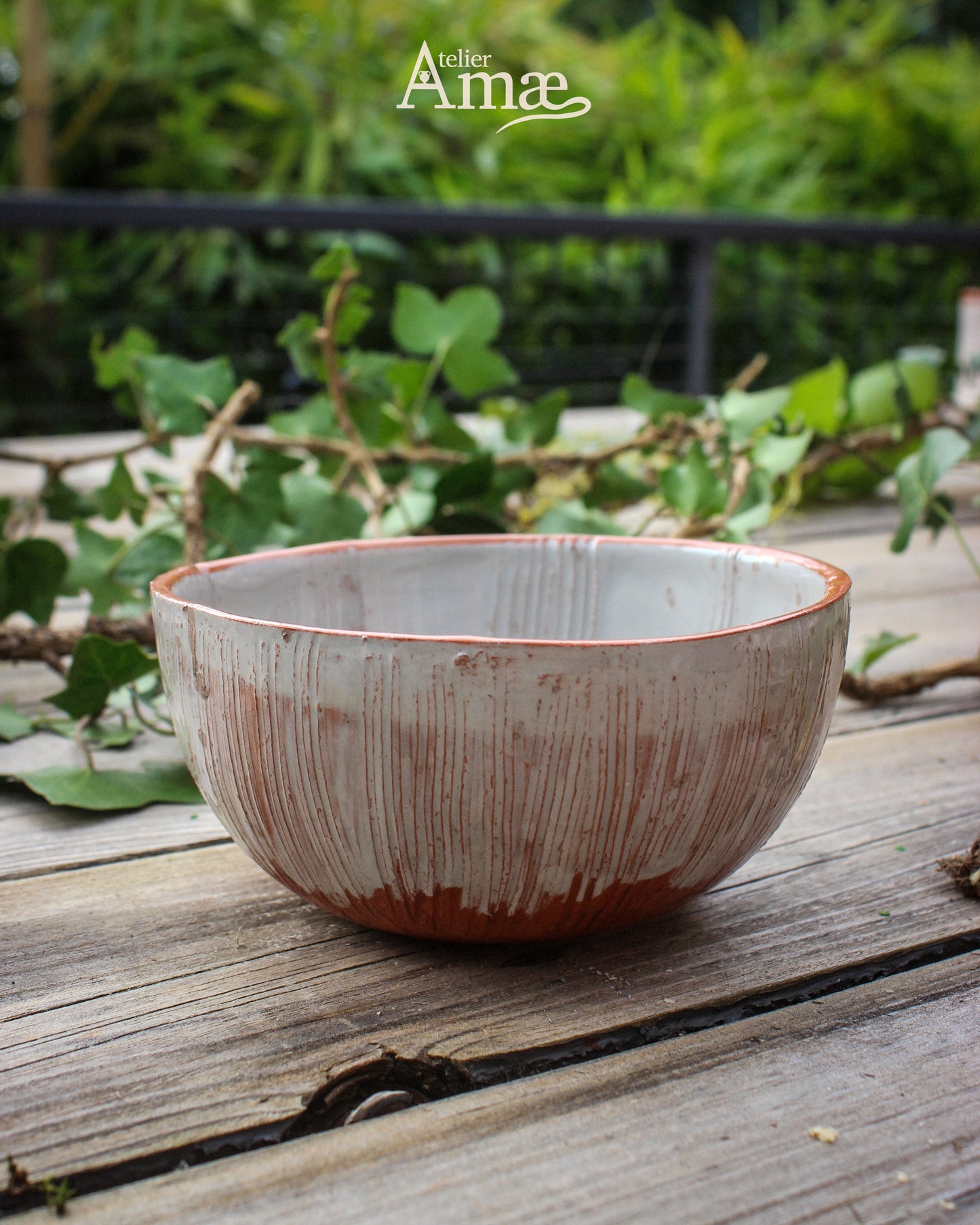 Bol céramique artisanale - Esprit forestier et naturel - Vieux Chêne