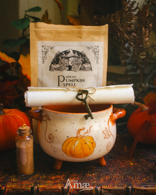 Coffret Bal des Citrouilles – Tasse ou Chaudron + Thé Spiced Pumpkin Spell 🎃🍵