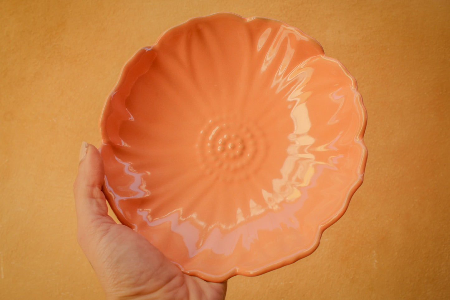 Cuenco en forma de flor de peonía de cerámica hecho a mano, 5 colores, regalo de decoración