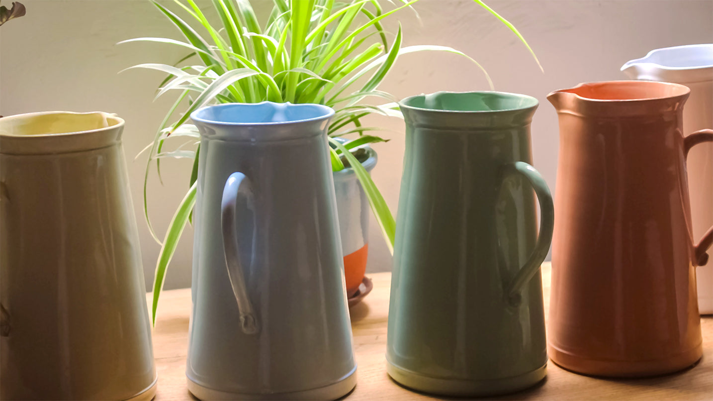 Handmade ceramic pitcher 1L or 33cl - 8 colors - Vallauris -