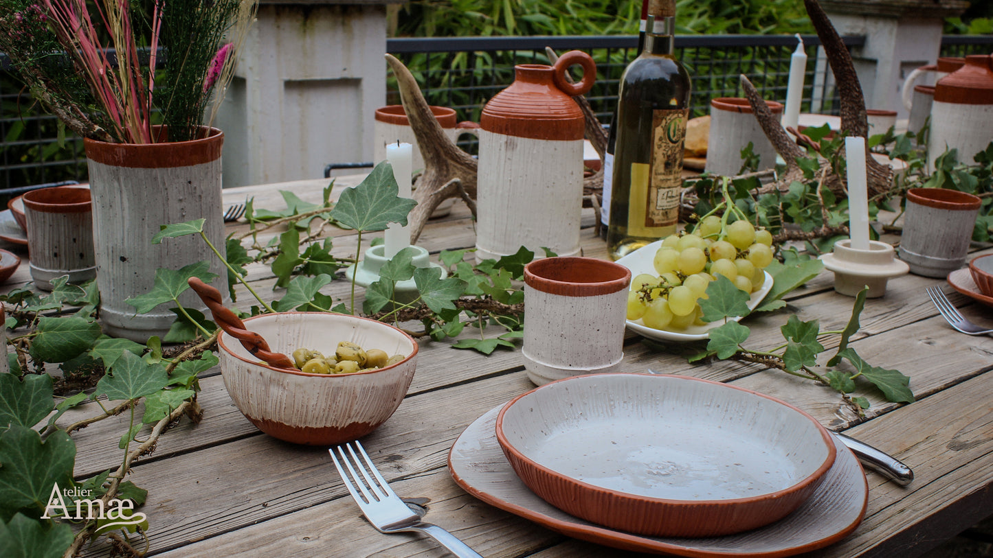 Assiette plate Vieux Chêne - Céramique artisanale - Esprit de la forêt