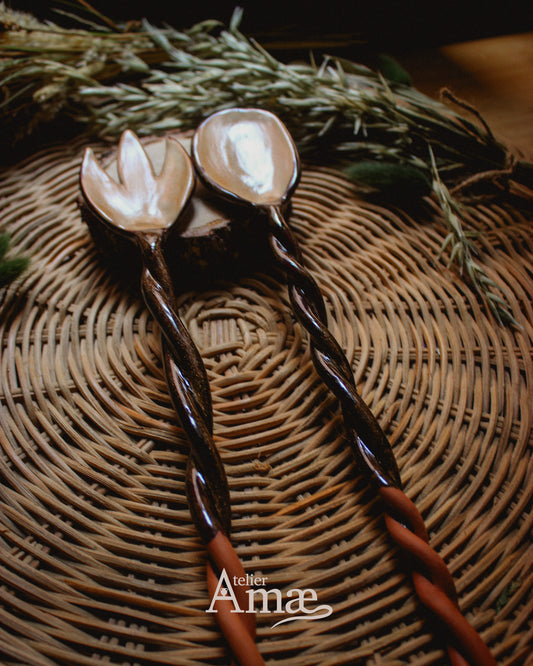 Ustensiles de Banquet – Grande Cuillère & Grande Fourchette en céramique