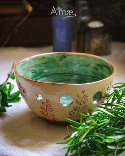 Bol à équeuter - Bol à enlever les herbes en céramique - fait main