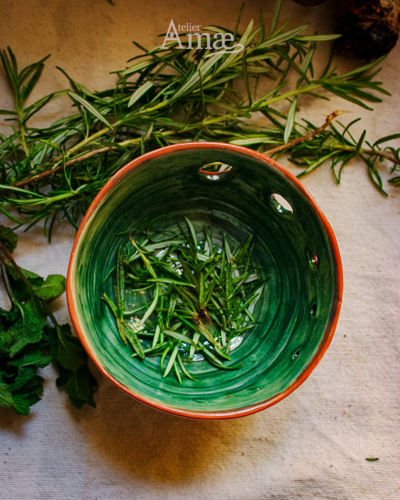 Bol à équeuter - Bol à enlever les herbes en céramique - fait main
