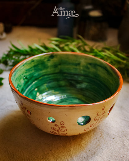 Bol à équeuter - Bol à enlever les herbes en céramique - fait main